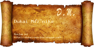 Dukai Mónika névjegykártya